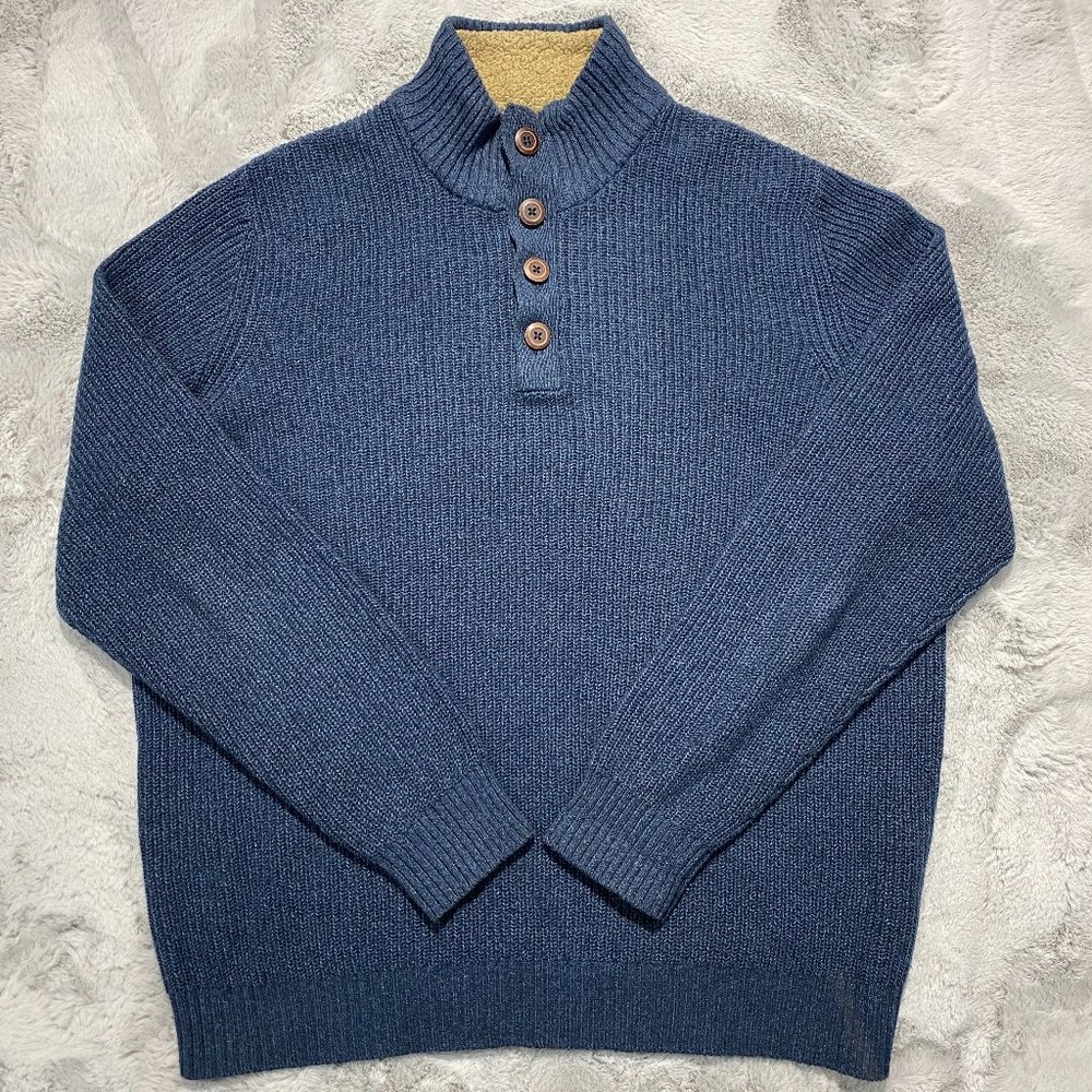 GH Bass & Co Waffle Knit Pullover Sweater XL Blue